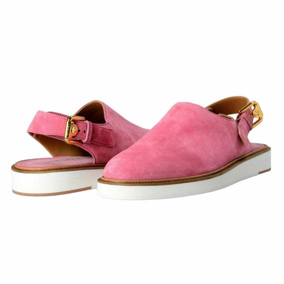 Versace Men\'s Pink Suede Leather Slingback Sandals main image 6